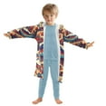 thumbnail image 7 of FORMRS Niños Bathrobe Unisex Hooded Robe Soft Plush Pajamas Sleepwear, Size 2-3T, Beige Geometric Eagle, 7 of 7