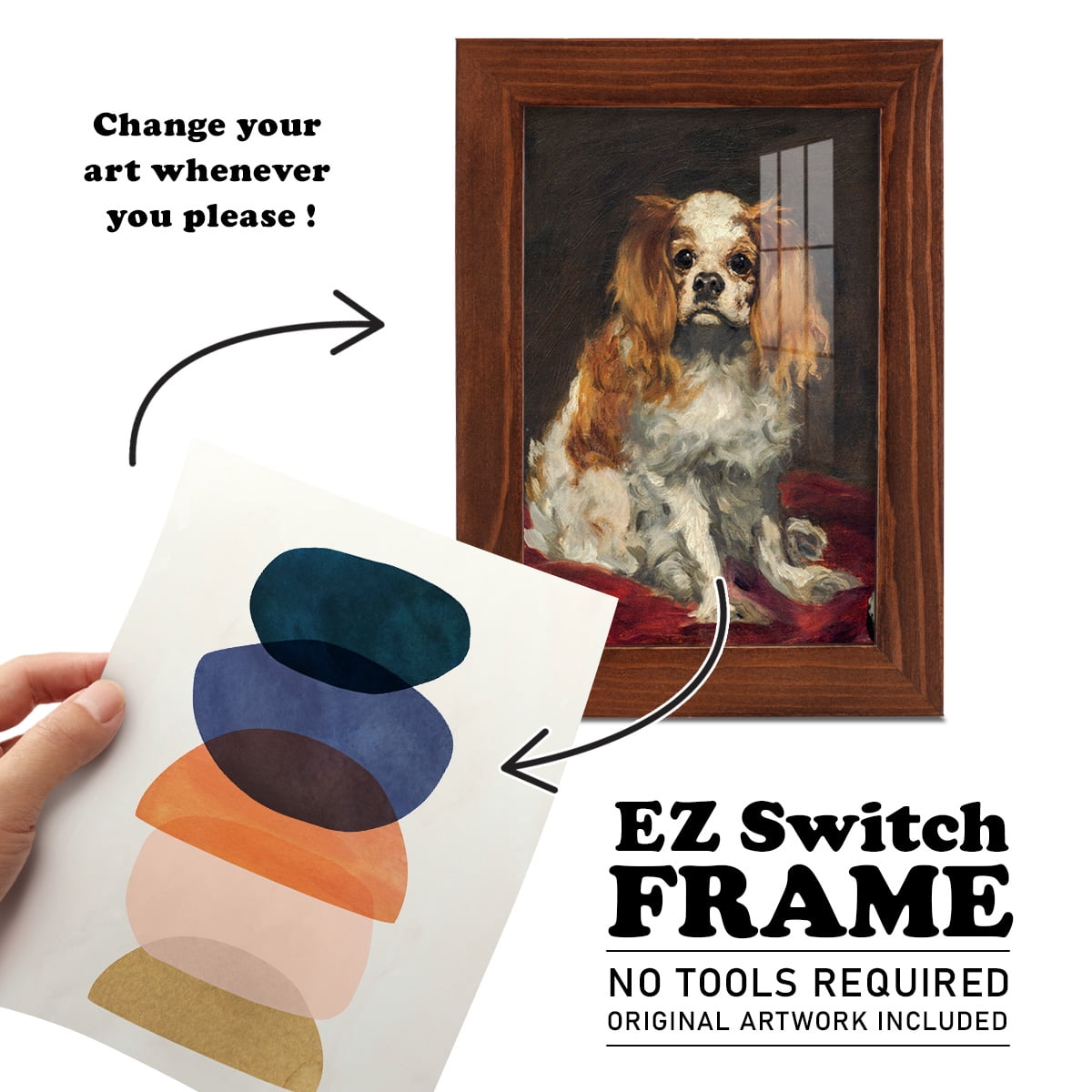 Mod Pods I -Framed Print w/glass-Chestnut