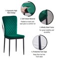 thumbnail image 4 of KEIVVAKN Velvet Green Dining Room Chairs Set of 4 Kitchen Chairs Eergonomic Upholstered Padded Seat Metal Frame High Back Armless, 4 of 8