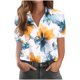 thumbnail image 1 of Pantalones Cortos para las Mujeres Impresión Sexy Cómodo Bolsillo de Manga Corta, Botón Top Blusa Camiseta, 1 of 4