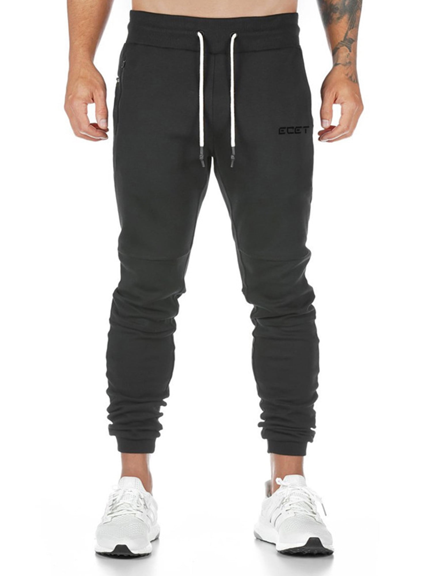Mens Sweatpants with Zipper Pockets Open Bottom Athletic Pants for ...