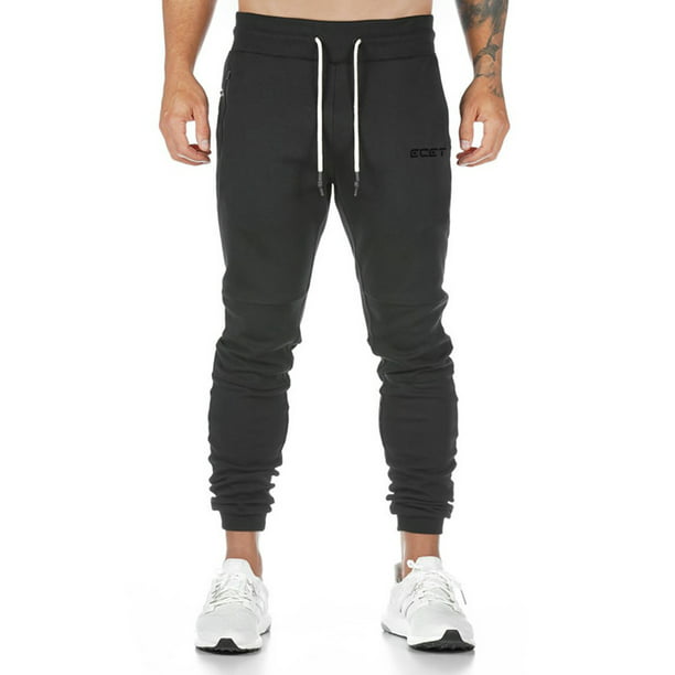 Mens Sweatpants with Zipper Pockets Open Bottom Athletic Pants for ...
