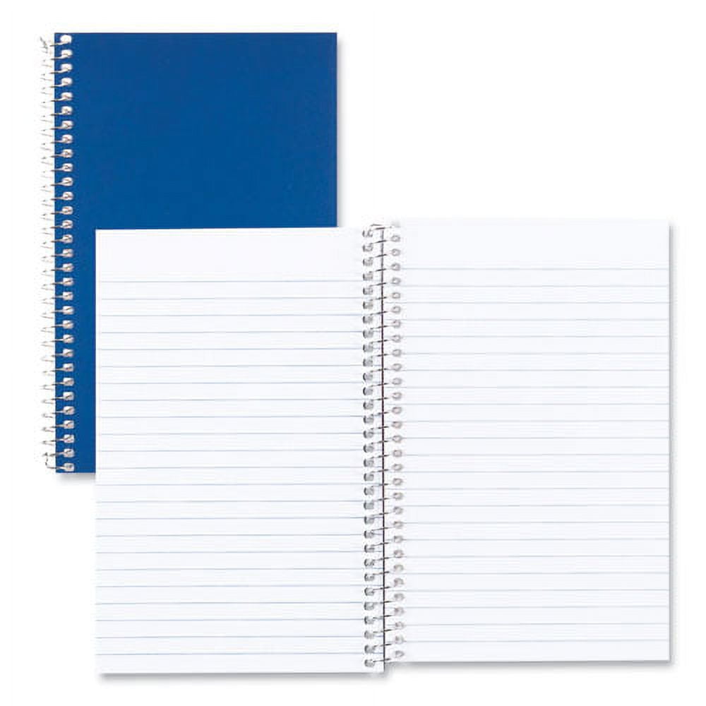"Single-Subject Wirebound Notebooks, 1 Subject, Medium/college Rule, Kolor Kraft Blue Front Cover, 7.75 X 5, 80 Sheets | Bundle of 5 Each"