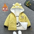 thumbnail image 2 of Atogsazn Toddler Boys Girls Fleece Lined Coat Zip Up Long Sleeve Hooded Jackets Fall Winter Solid Color Clothes B-Yellow 6-8 Years on Clearance, 2 of 5