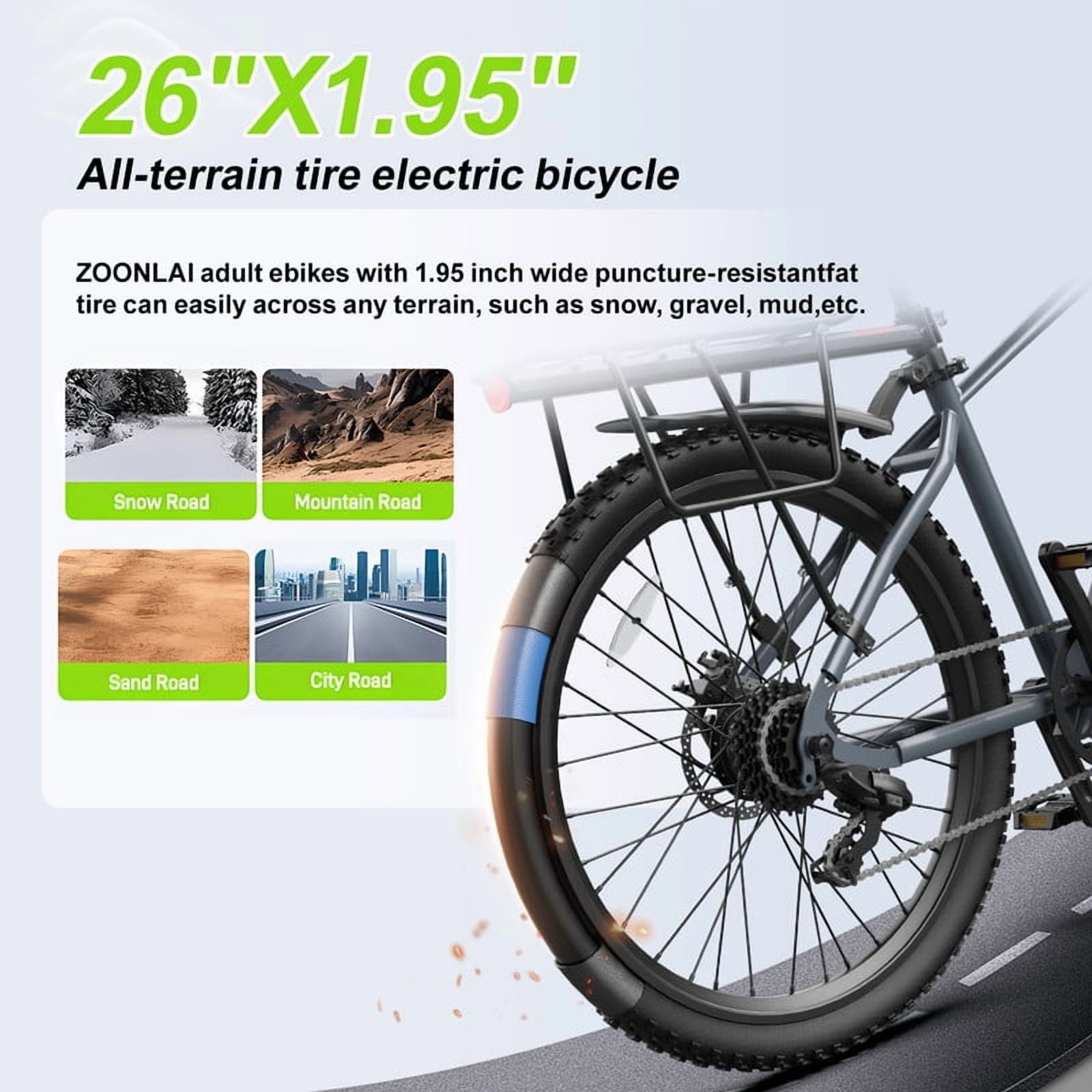 26" Electric Bike for Adults, 749W Motor, 22MPH, 40 Miles Range, 7-Speed Commuter City E-Bike