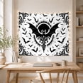 thumbnail image 5 of Monochrome Bat with Damask Flourishes on White Background, Spooky Gothic Illustration for Halloween Enthusiasts, Decorative Art Print, Halloween Gift Tapestry Wall Hanging for Bedroom and Dorm, 5 of 7
