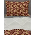 thumbnail image 3 of Yin Yang Comforter & Sham Bedding Set, Oriental in Triple Circular Form with Everlasting Knot, 3 pcs Duvet Set Microfiber Filling Quilt, 5 Sizes, Sand Brown and Ruby, by Ambesonne, 3 of 4