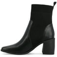 thumbnail image 3 of Journee Womens Harlowe Chelsea Knit and Vegan Leather Booties, Widths Available, 3 of 10