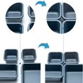 thumbnail image 3 of Interlocking Desk Drawer Organizer Tray Plastic Shallow Narrow Drawer Organizers Separators, 3 of 4