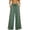 Army Green, variant on Womens Summer Boho Pants Cotton Linen Floral Cutout Wide Leg Pants Elastic Waist Casual Palazzo Trousers with Pockets