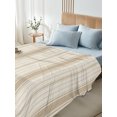 thumbnail image 5 of King Flat Sheet Only Modern Rustic Beige Stripes Soft Microfiber Cooling Bedding Sheets Farm Minimalist Line Art Flat Bed Sheet for Hotel,Home Decor, 5 of 9