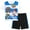 Black-white, variant on Paw Patrol Chase Marshall Rubble Big Boys T-Shirt and Mesh Shorts Outfit Set Toddler to Big Kid