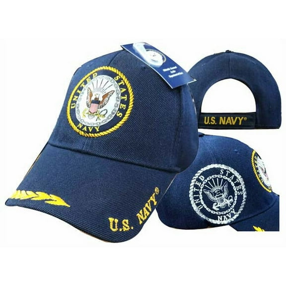 NEW! US NAVY USN ROUND SHADOW Navy Blue CAP HAT LICENSED