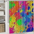 thumbnail image 6 of Awypu Home Bathtubs Bathroom Curtain Decoration Fun Splashing Splattered Paint Abstract Resembling Element Drop Wet Liquid Modern Red Beauty Waterproof Shower Curtain Multiple Sizes White, 6 of 7