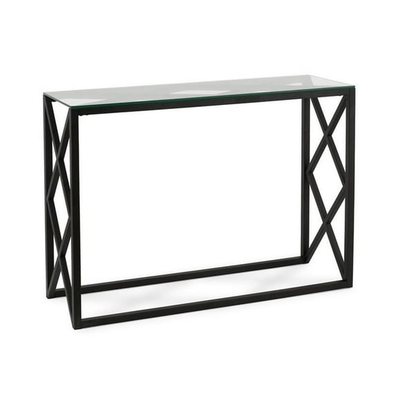 Evelyn&Zoe Dixon 42" Wide Rectangular Console Table, Blackened Bronze