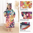 thumbnail image 3 of FORMRS Wearable Blanket Hoodie with Sleeves for Kids Cozy Flannel Sweatshirt, Green Colorful Circles, 3 of 7