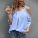 thumbnail image 1 of Pntutb - Camiseta de moda para el hogar con cuello redondo y hombros descubiertos para mujer Pntutb Pntutb-4437, 1 of 4