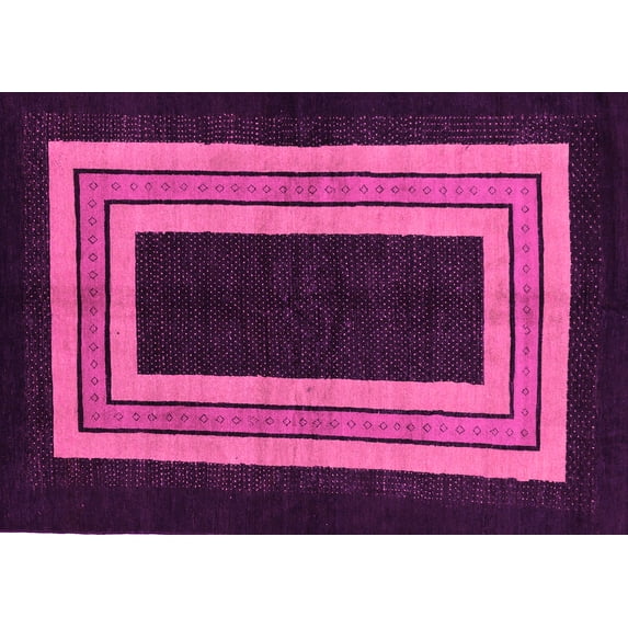 Ahgly Company Indoor Rectangle Abstract Pink Modern Area Rugs, 7' x 9'