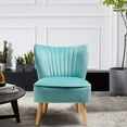 thumbnail image 3 of Costway Armless Accent Chair Modern Velvet Leisure Chair Single Sofa Upholstered Green, 3 of 9