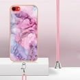 thumbnail image 3 of Mantto for iPhone 7/8/SE 2020/SE 2022 Case, with Lanyard Adjustable Strap, Marble Pattern Soft TPU Bumper Hard PC Back Shockproof Protective Glossy Stylish Durable Phone Case for Women Girls,Pink, 3 of 7