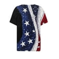 thumbnail image 4 of HEILAU American Flag Graphic T Shirts for Women 4th of July Tees V Neck 2025 Button Short Sleeve Independence Summer Patriotic Tops, 4 of 5