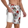 thumbnail image 3 of Picia Rabbit And Hedgehog pattern Mens Swim Trunks with Compression Liner Stretch Beach Shorts Quick Dry with Zipper Pockets No-Chafing Board Shorts-3X-Large, 3 of 9