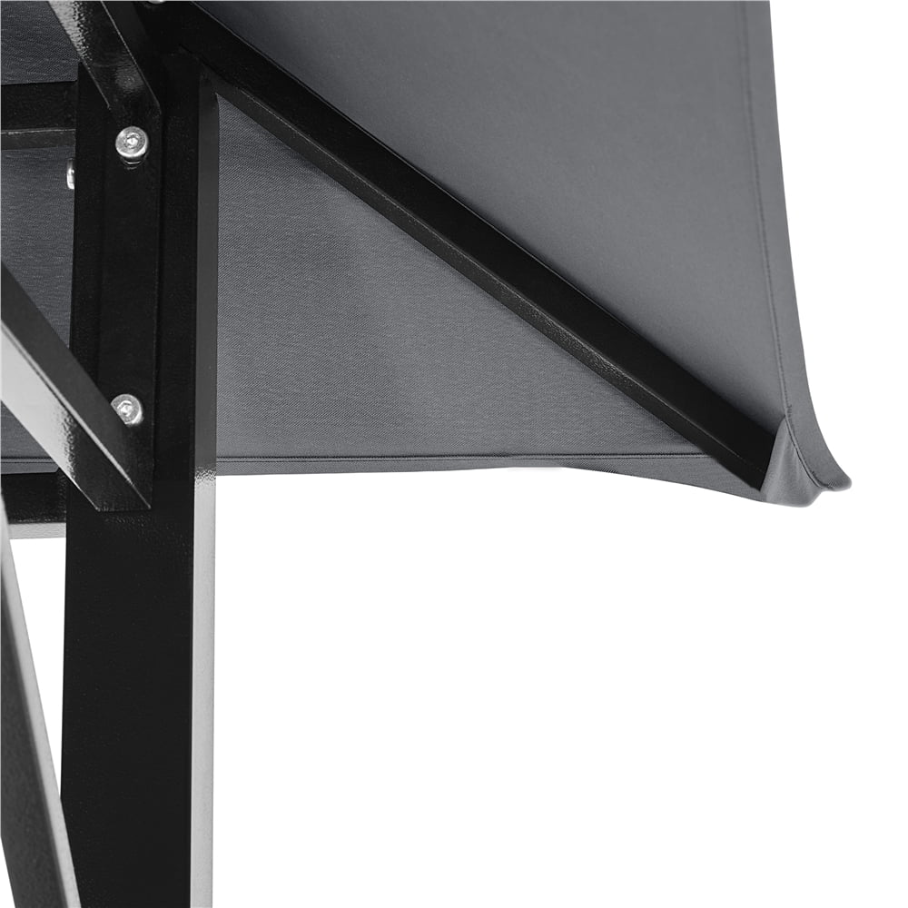 Yaheetech 8×5 Ft Outdoor Grill Gazebo with Height Adjustable Shelves, Dark Gray