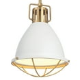 thumbnail image 3 of Robert Stevenson Lighting Kent - Industrial Oversized Caged Metal Ceiling Light, White and Gold, 3 of 13