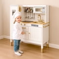 thumbnail image 3 of Cocinita Juguete Madera Cocina Grande Infantil Blanca Little monkey, 3 of 8
