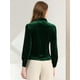 thumbnail image 5 of Blusas De Terciopelo De Manga Larga Con Botones Para Mujer Verde M, 5 of 6