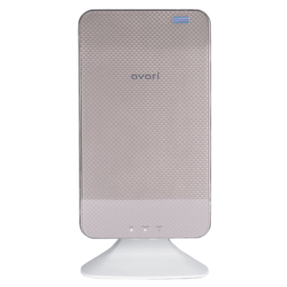 Avari Dual UV & Heat Premium Toothbrush Sanitizer, Antibacterial Germ Free Sterilizer for Toothbrush and Razor Hygiene, with Stand and Wall Mount, AC Adapter plus Toothpaste Holder - Champagne