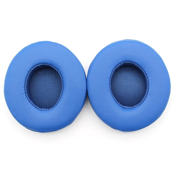 Kearding 1 par de almohadillas de cuero para auriculares, almohadillas para los oídos, cancelación de ruido, accesorios de malla para juegos, Relojes inteligentes Azul