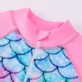 thumbnail image 3 of Girls One-Piece Zip Swimsuit Mermaid Sun Protection Swimwear Long Sleeve Bathing Suits, 3 of 7