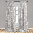 thumbnail image 4 of Ambesonne Tropical Curtains, Fern Branches Silhouettes, Pair of 28"x63", Dark Eggshell White, 4 of 5