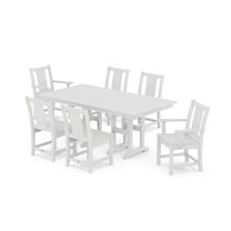 POLYWOOD® Prairie 7-Piece Farmhouse Dining Set in White