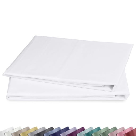 California Design Den Standard Pillow Cases, 100% Cotton Pillow Cases, Set of 2 Soft Sateen Weave Pillowcase Set, Designed for Standard/Queen Pillows, Bright White