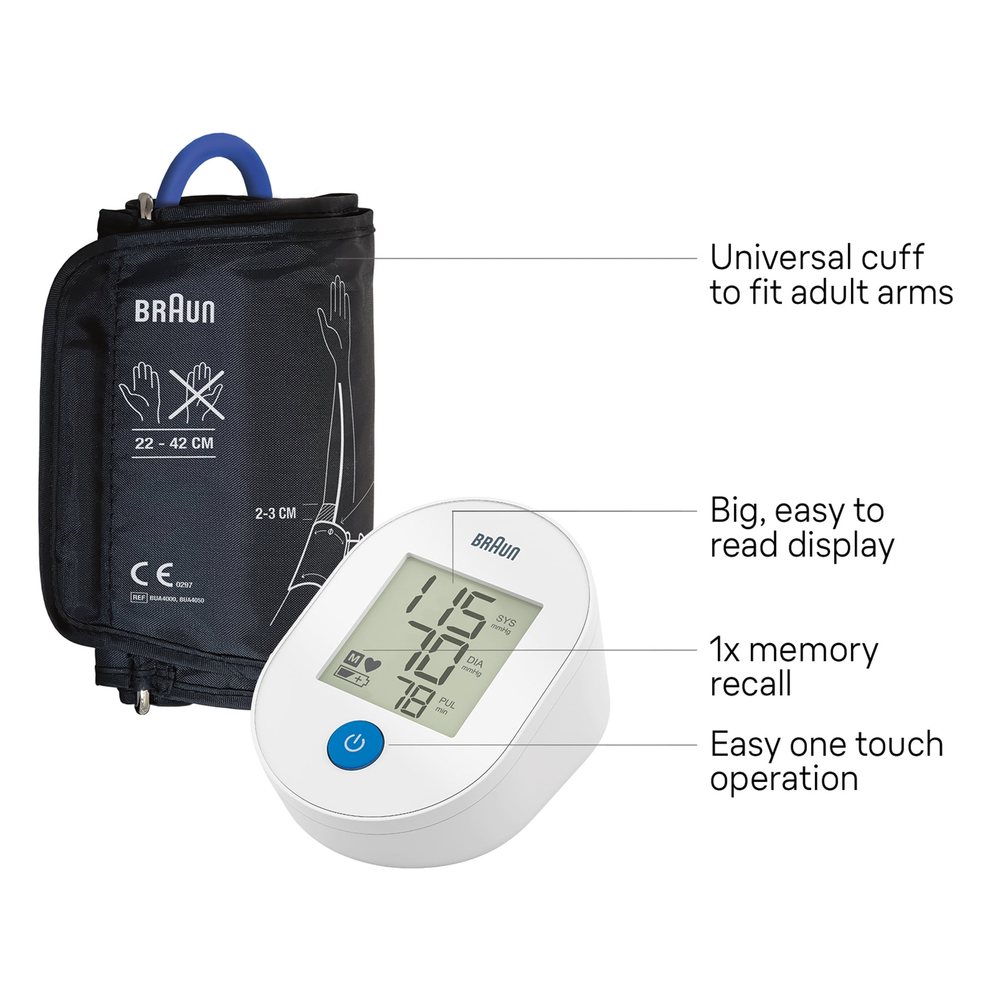 Braun ExactFit 1E Upper Arm Blood Pressure Monitors for Home Use, FSA & HSA Eligible, BUA4000US