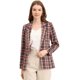 thumbnail image 1 of INSPIRE CHIC Blazers para mujer Chaqueta tipo blazer a cuadros con solapa con muesca Boyfriend Marrón carmesí S, 1 of 6