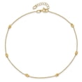 thumbnail image 5 of 14k Yellow Gold Anklet 10 inch 6 mm Polished and D/C with 1in ext., 5 of 6