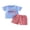 Blue, variant on BemeyourBBs Kids Toddler Baby Boys 4th of July Outfit Patriot Independence Day Clothes Short Sleeve Letters Firework Print T-shirt with Plaid Shorts Set Toddler Boys Summer Outfit