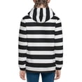 thumbnail image 4 of Hoodies for Teen Girls Boys, Black And White Stripes Long Sleeve Youth Kids Essentials Zip Up Hoodie, Lghtweight Fashion Hoodies & Sweatshirts Jacket Fall Winter Outfits Tops, 4 of 5