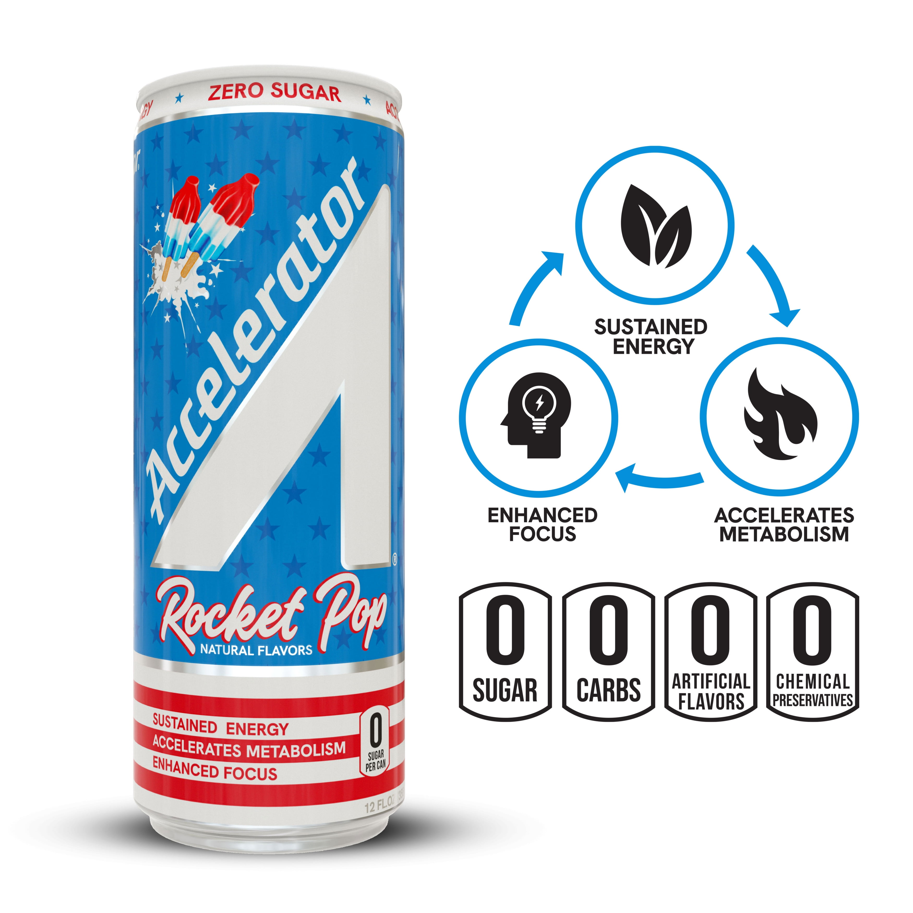 Accelerator Rocket Pop Energy Drink, 12 fl oz can
