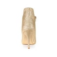 thumbnail image 2 of BLISSFUL STEP Women's Glitter Pointed Toe Stiletto Heel Cutout Ankle Boots Gold 10, 2 of 8