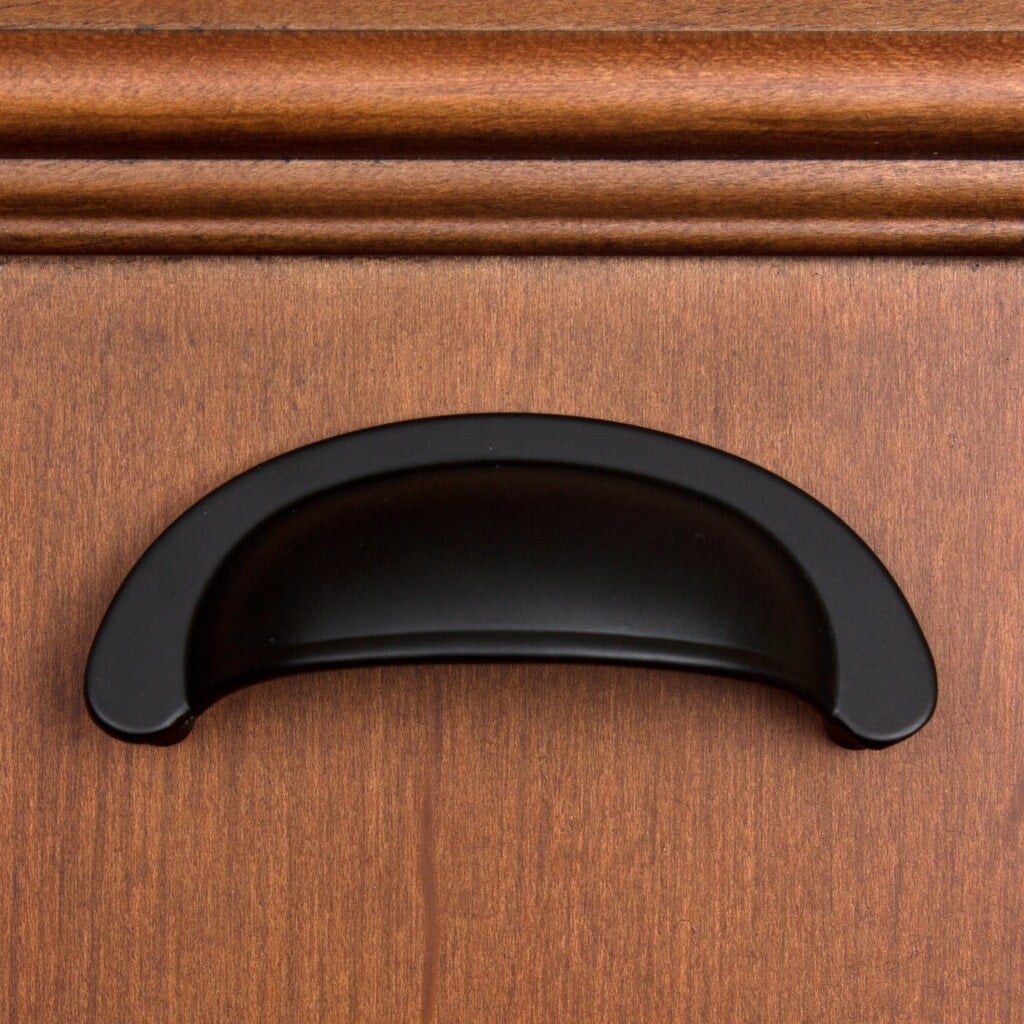 GlideRite  2.5-inch CC Matte Black Small Cabinet Bin Cup Pull (Pack of 10 or 25) 10