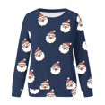 thumbnail image 2 of Gibobby Sudadera Navidad Mujer Navidad manga larga cuello redondo moda casual invierno y otoño pulóver sudadera(Marina,M), 2 of 3