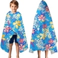 thumbnail image 3 of Pioneer Flower Floral Print Pattern Hooded Bath Towel，60"x35" for Ages 3 To 12 Kids, Quick Dry Lightweight Soft Microfiber Hood Beach Towel Cover Up for Kids, 3 of 7