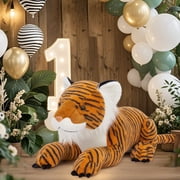 Tezituor 46.4 Tiger Stuffed Animals Huge Tiger Plush Pillow Huggable Size Plush Toy