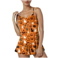 thumbnail image 4 of TTUHYWXI Halloween Pajamas for Women Pumpkin Print Cami Top and Shorts Goth Pj Set Sexy 2 Piece Pajama Set Sleep Set Sleepwear (Orange, XXL), 4 of 8