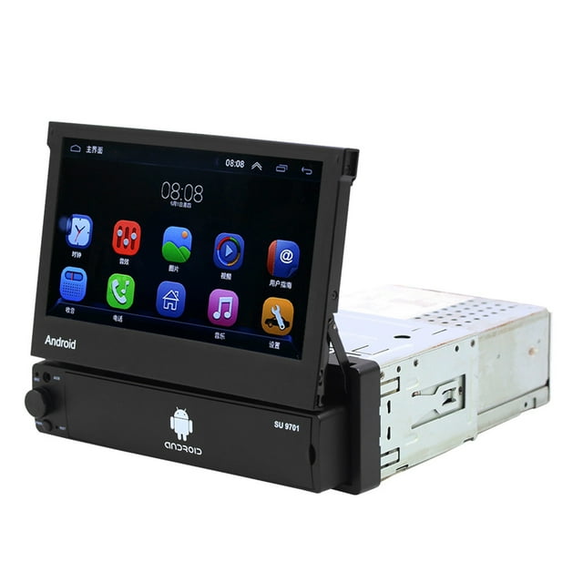 Reemplazo para Android 8.1 Single Din Car 7 pulgadas HD Pantalla táctil MP5 Navegación WiFi Mirror Link + Cámara de visión trasera Combinaciones de reproductor de DVD/TV para coche sin cámara y negro