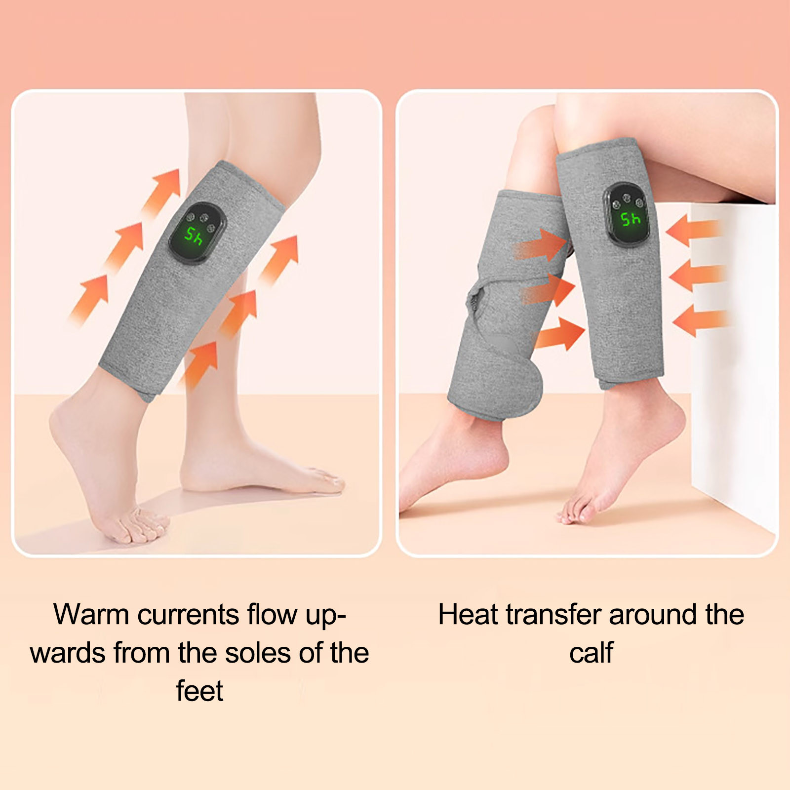 Leg Massager for Circulation And Pain Relief,Air Compression Massager With Heat,Leg Massager With 5 Heat Level Easy to Use For Women And Men
